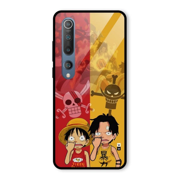 Luffy And Ace Glass Back Case for Mi 10
