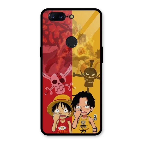 Luffy And Ace Glass Back Case for OnePlus 5T