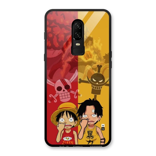 Luffy And Ace Glass Back Case for OnePlus 6