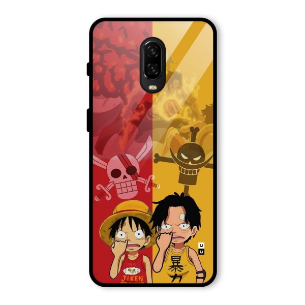 Luffy And Ace Glass Back Case for OnePlus 6T