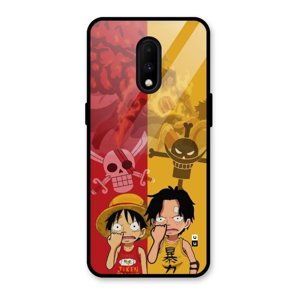 Luffy And Ace Glass Back Case for OnePlus 7