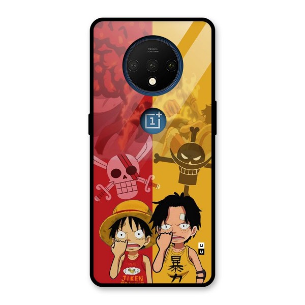 Luffy And Ace Glass Back Case for OnePlus 7T