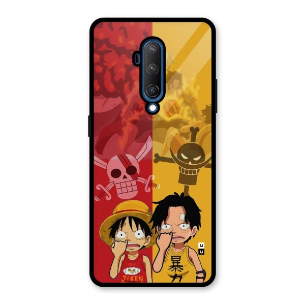 Luffy And Ace Glass Back Case for OnePlus 7T Pro