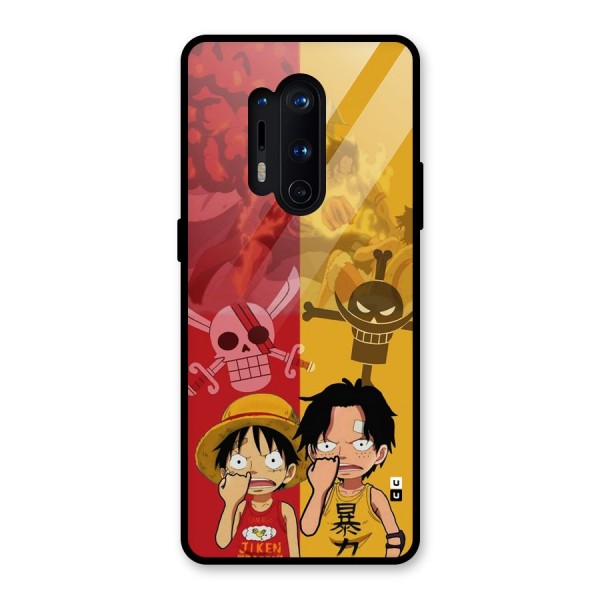 Luffy And Ace Glass Back Case for OnePlus 8 Pro