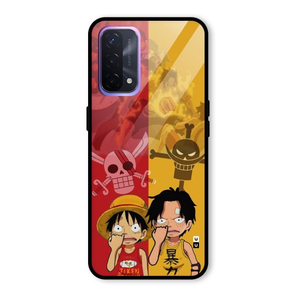 Luffy And Ace Glass Back Case for Oppo A74 5G
