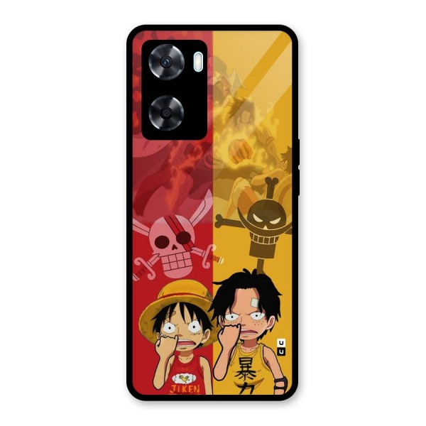 Luffy And Ace Glass Back Case for Oppo A77