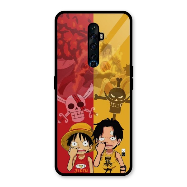 Luffy And Ace Glass Back Case for Oppo Reno2 F