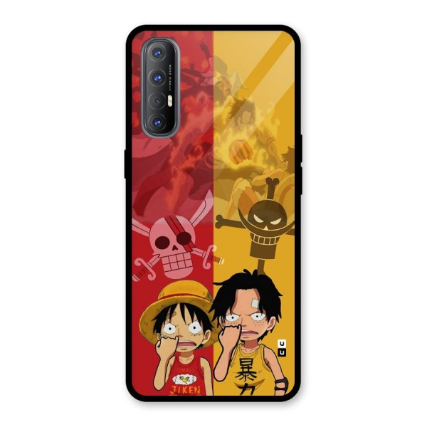 Luffy And Ace Glass Back Case for Oppo Reno3 Pro
