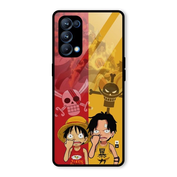 Luffy And Ace Glass Back Case for Oppo Reno5 Pro 5G