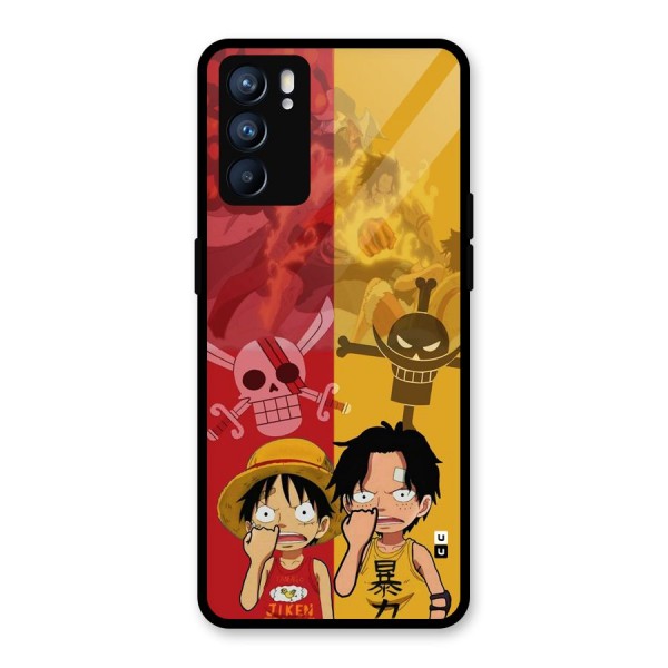 Luffy And Ace Glass Back Case for Oppo Reno6 5G