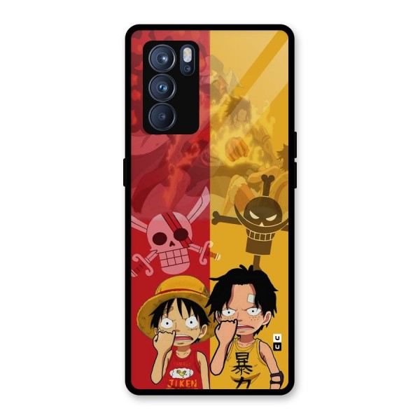 Luffy And Ace Glass Back Case for Oppo Reno6 Pro 5G