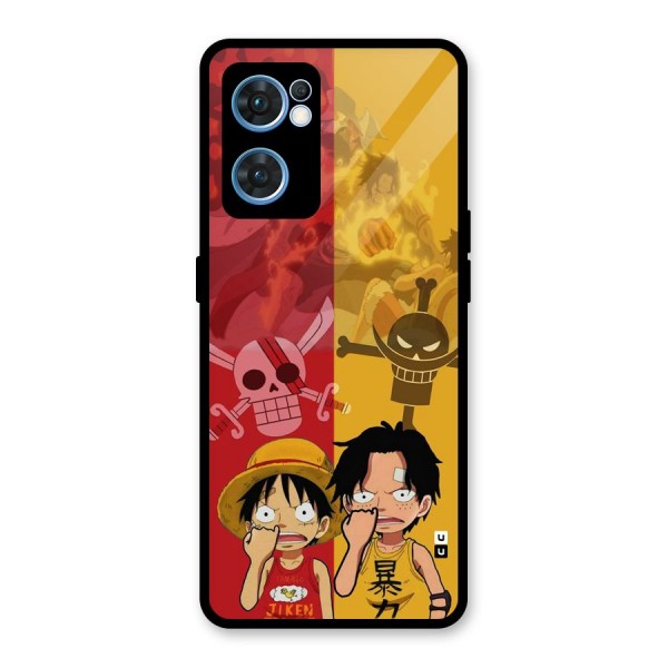 Luffy And Ace Glass Back Case for Oppo Reno7 5G
