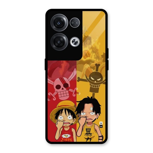 Luffy And Ace Glass Back Case for Oppo Reno8 Pro 5G
