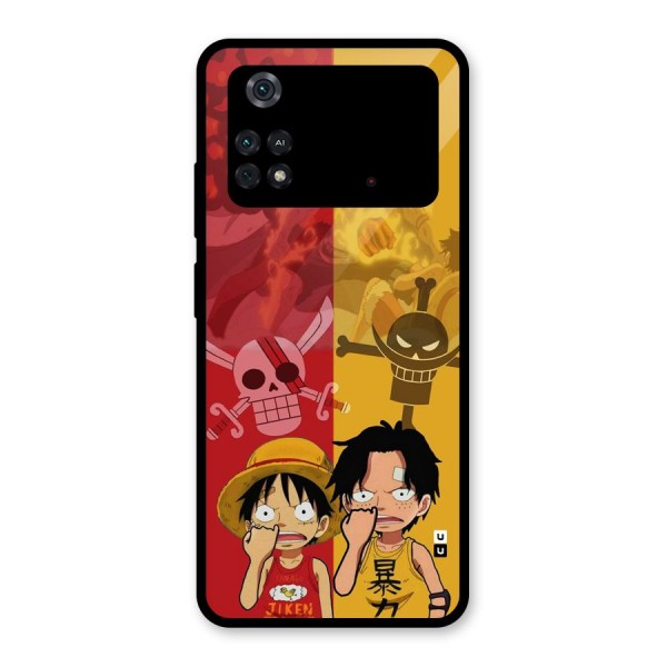 Luffy And Ace Glass Back Case for Poco M4 Pro 4G