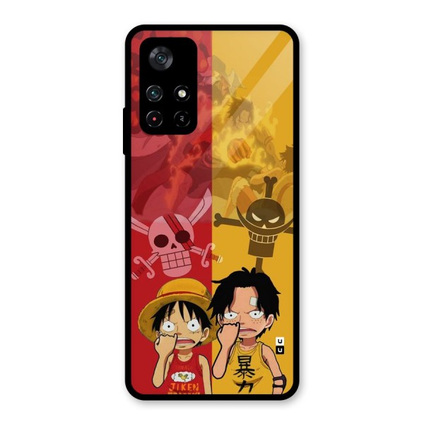 Luffy And Ace Glass Back Case for Poco M4 Pro 5G