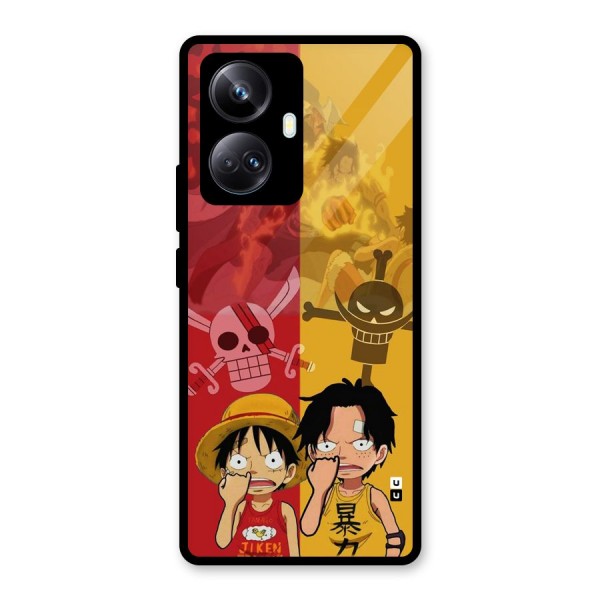 Luffy And Ace Glass Back Case for Realme 10 Pro Plus