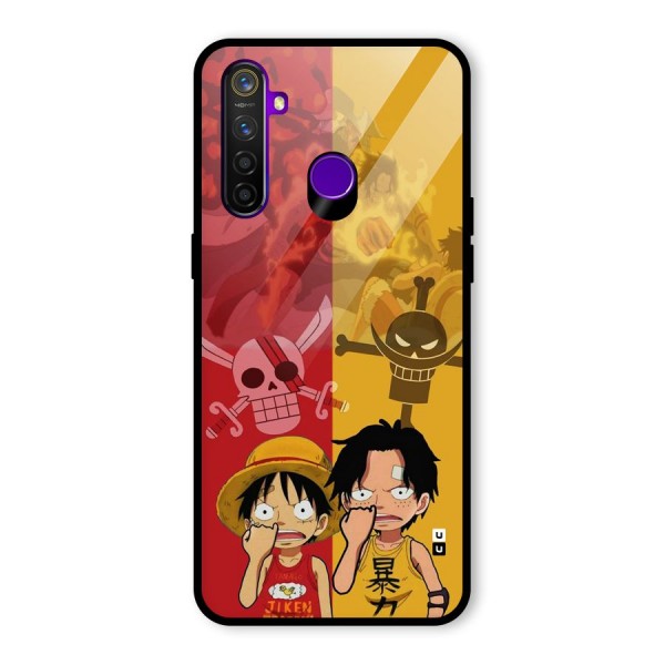 Luffy And Ace Glass Back Case for Realme 5 Pro