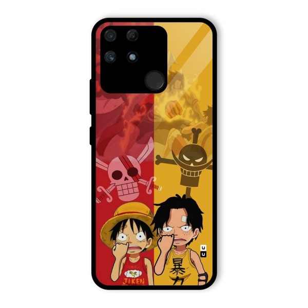 Luffy And Ace Glass Back Case for Realme Narzo 50A