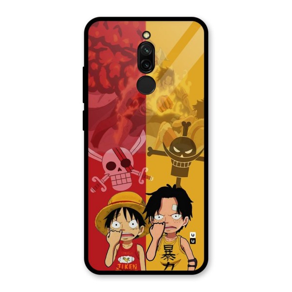 Luffy And Ace Glass Back Case for Redmi 8