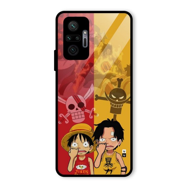 Luffy And Ace Glass Back Case for Redmi Note 10 Pro Max