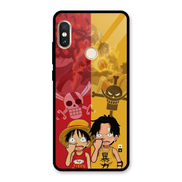 Luffy And Ace Glass Back Case for Redmi Note 5 Pro