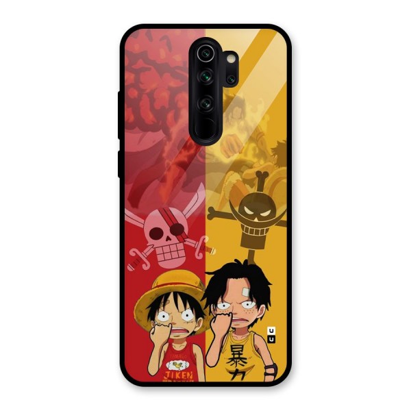 Luffy And Ace Glass Back Case for Redmi Note 8 Pro