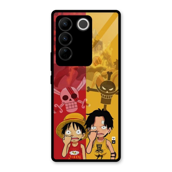 Luffy And Ace Glass Back Case for Vivo V27