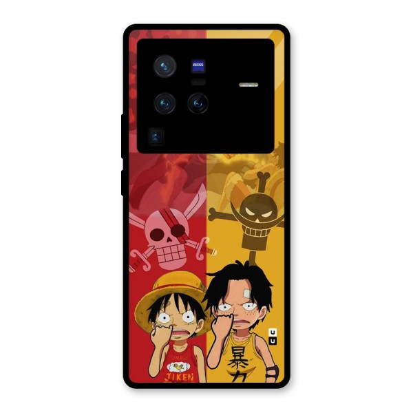 Luffy And Ace Glass Back Case for Vivo X80 Pro