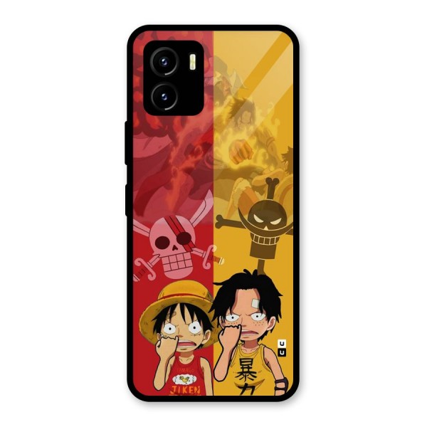 Luffy And Ace Glass Back Case for Vivo Y15s