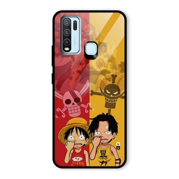 Luffy And Ace Glass Back Case for Vivo Y30
