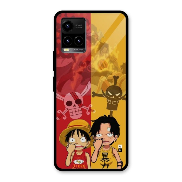 Luffy And Ace Glass Back Case for Vivo Y33s