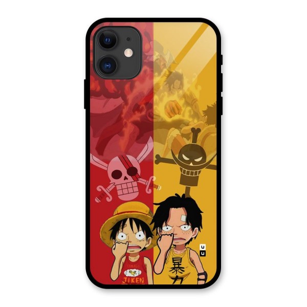 Luffy And Ace Glass Back Case for iPhone 11