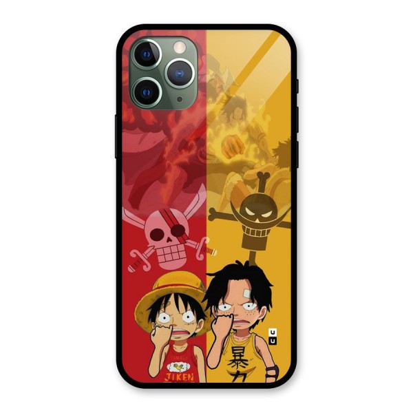 Luffy And Ace Glass Back Case for iPhone 11 Pro