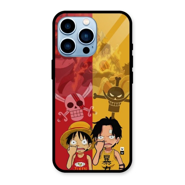 Luffy And Ace Glass Back Case for iPhone 13 Pro