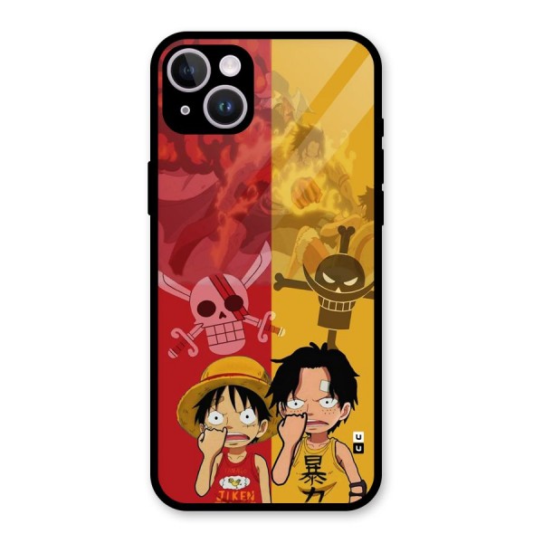 Luffy And Ace Glass Back Case for iPhone 14 Plus