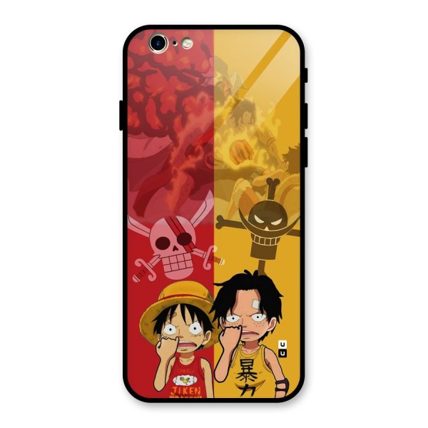 Luffy And Ace Glass Back Case for iPhone 6 6S