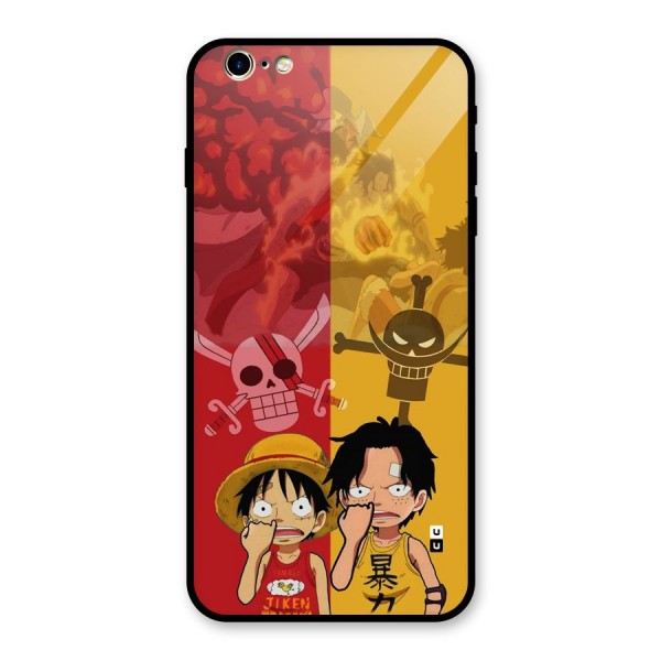 Luffy And Ace Glass Back Case for iPhone 6 Plus 6S Plus