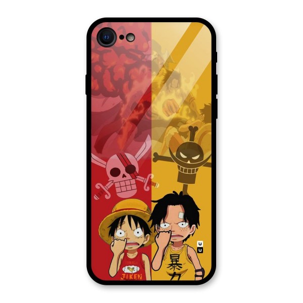 Luffy And Ace Glass Back Case for iPhone 7