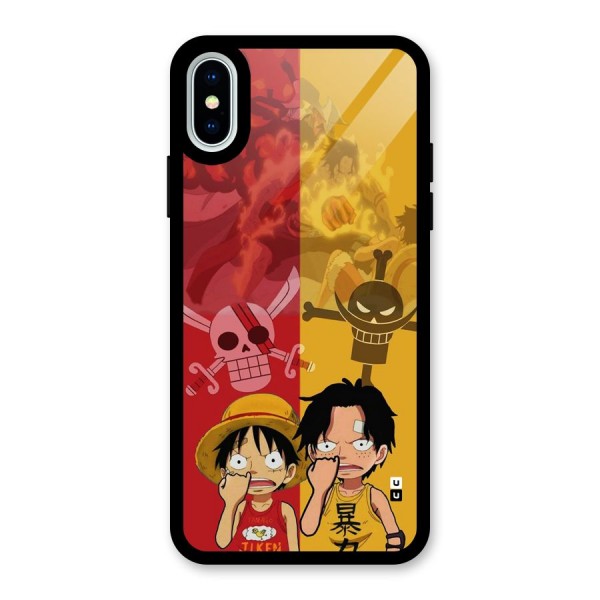 Luffy And Ace Glass Back Case for iPhone X