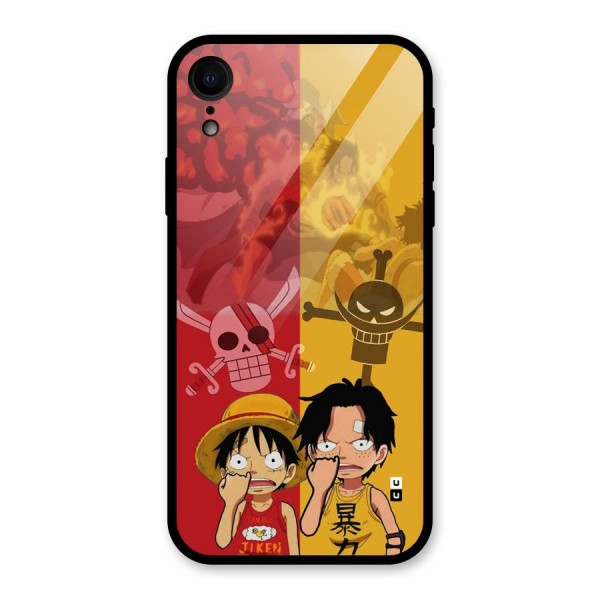 Luffy And Ace Glass Back Case for iPhone XR