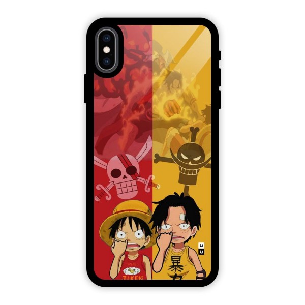 Luffy And Ace Glass Back Case for iPhone XS Max