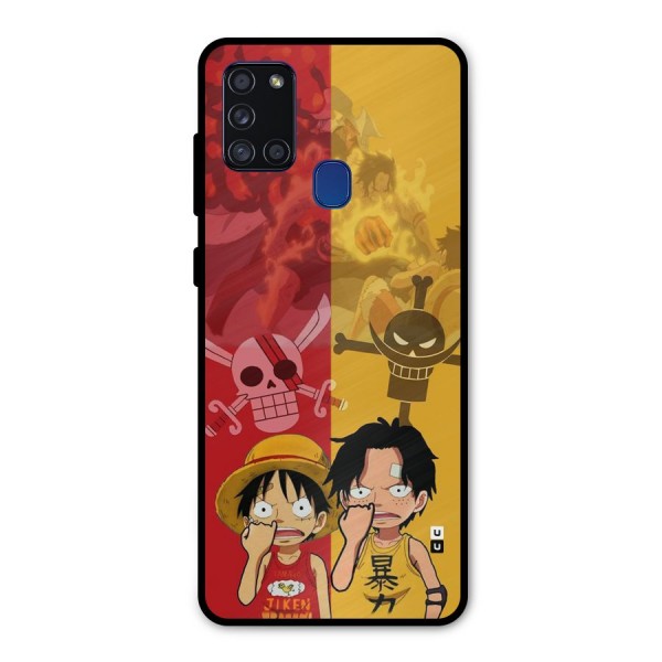 Luffy And Ace Metal Back Case for Galaxy A21s