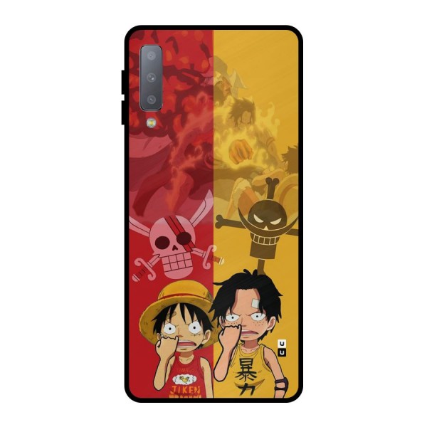 Luffy And Ace Metal Back Case for Galaxy A7 (2018)