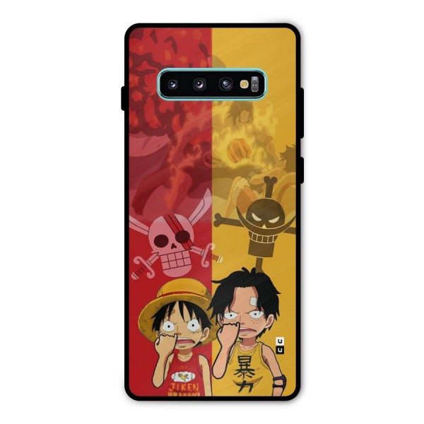 Luffy And Ace Metal Back Case for Galaxy S10 Plus