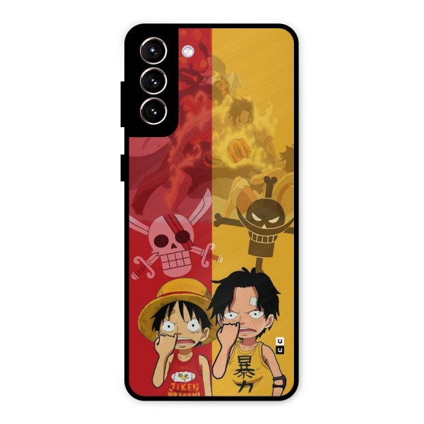 Luffy And Ace Metal Back Case for Galaxy S21 Plus