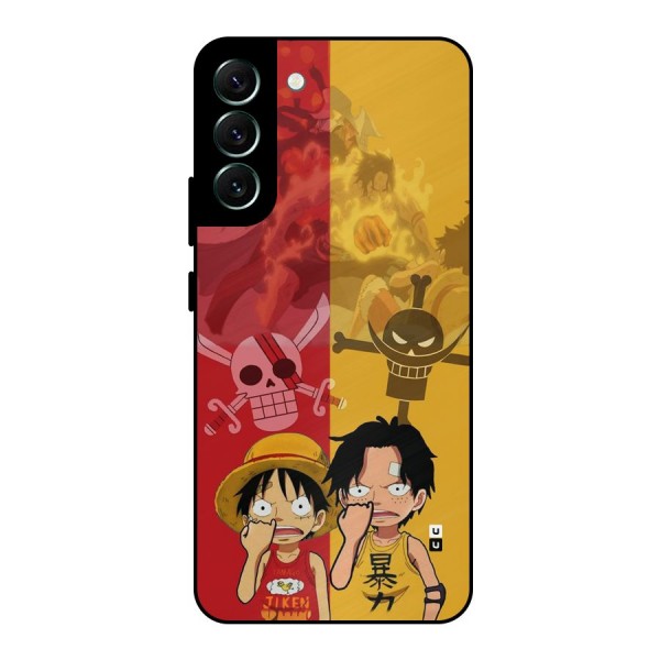 Luffy And Ace Metal Back Case for Galaxy S22 Plus 5G
