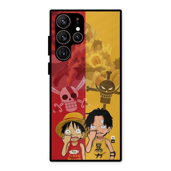 Luffy And Ace Metal Back Case for Galaxy S22 Ultra 5G