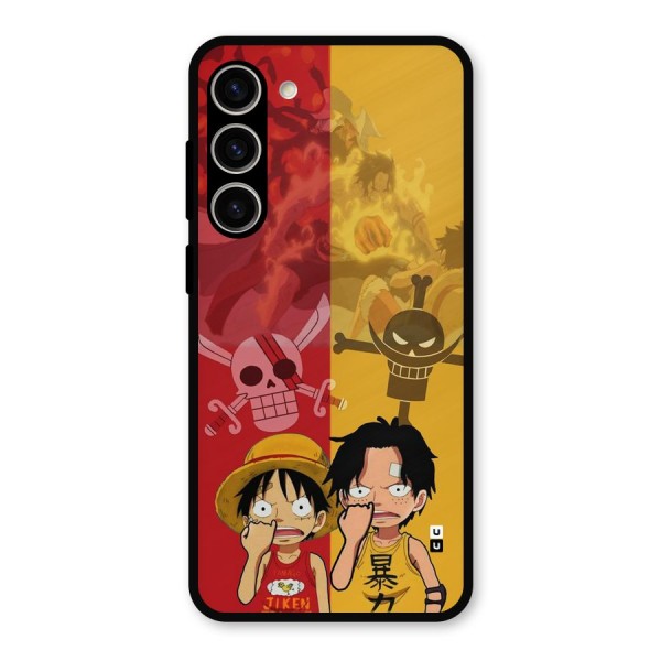 Luffy And Ace Metal Back Case for Galaxy S23 Plus