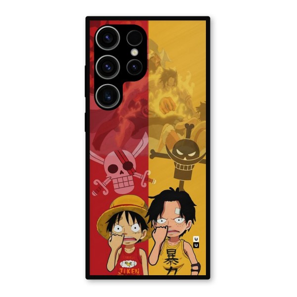 Luffy And Ace Metal Back Case for Galaxy S23 Ultra