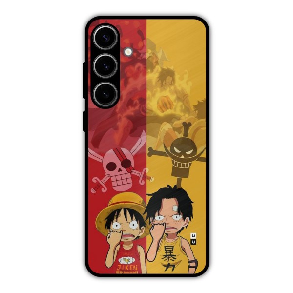 Luffy And Ace Metal Back Case for Galaxy S24 Plus